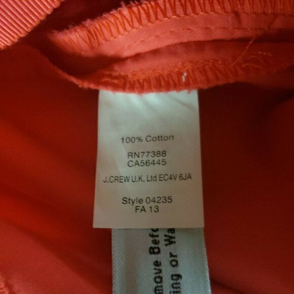 J. Crew 100% Cotton Coral Pleated Skirt Sz 4 - Picture 5 of 7